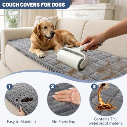 Waterproof Couch Cover for Dogs Washable (Light Grey, 27.6" x 59") - color: Waterproof Grey, size: 27.6"x 59.06"