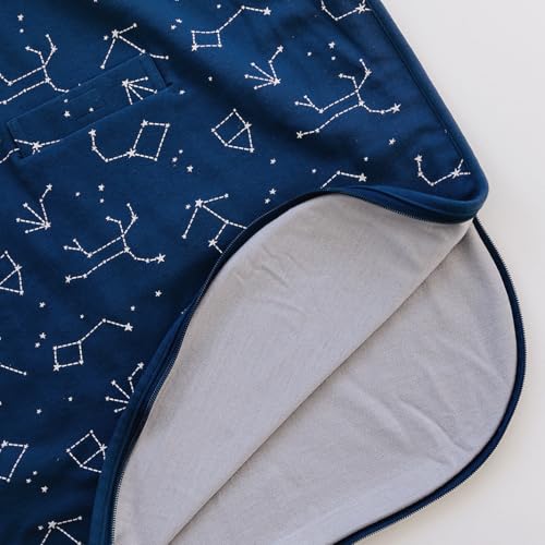Woolino Ultimate Baby Sleep Sack – 4 Season Merino Wool Sleeping Bag, Organic Cotton Outer, Temp Regulating Blanket, Adjustable Sleep Sack Universal Size 2–24 Months - Night Sky - color: Night Sky