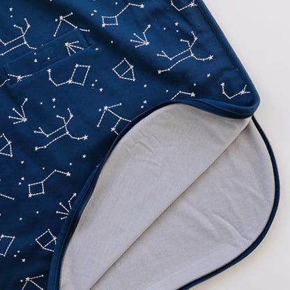 Woolino Ultimate Baby Sleep Sack – 4 Season Merino Wool Sleeping Bag, Organic Cotton Outer, Temp Regulating Blanket, Adjustable Sleep Sack Universal Size 2–24 Months - Night Sky - color: Night Sky