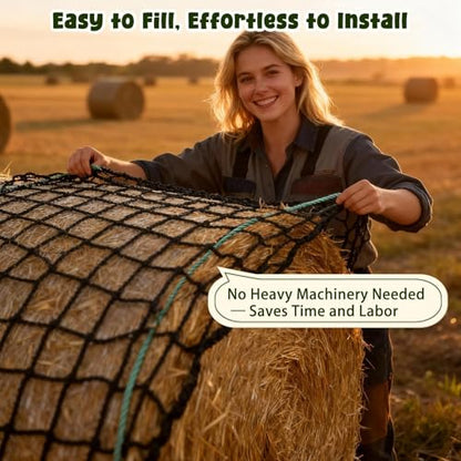 5x5ft Bolded Hay Net for Horses – Heavy-Duty Slow Feeder