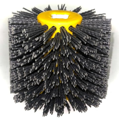 Professional Abrasive Nylon Drawing Wheel Drum Burnishing Brush – Ideal for Wooden Polishing | Durable 60 Grit Black | 1 Pack - size: 60 Grit, Black