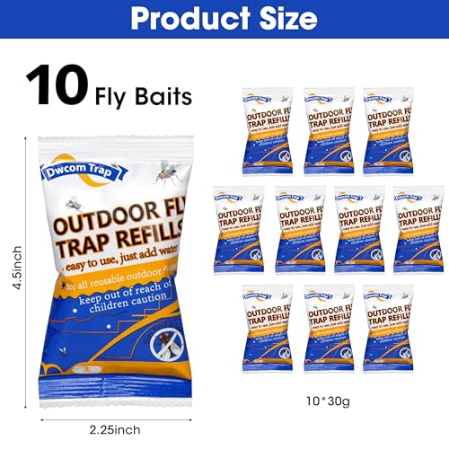 10x30g Fly Bait Fly Trap Refill Packets - size: 10 pack
