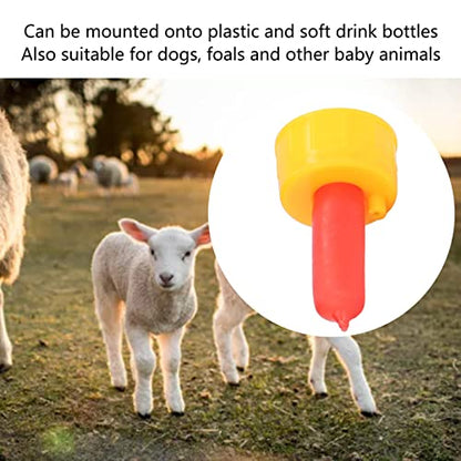 Gavigain 10Pcs Goat Nursing Nipple,Resilient Silicone Milk Drink Bottle Nipple for Animals,Sheep Nursing Feeder Nipple for Orphaned Small Animal Feed,Soft Rubber Pacifier for Nursing Lambs and Goat