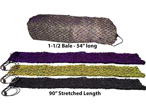 Derby Originals 90" XX-Large Slow Feed Hay Bale Net Holds 1-2 Full Bales of Hay for Horses and Goats - color: Black