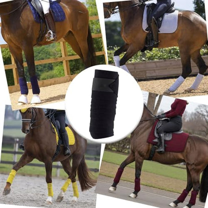 Horse Polo Leg Wraps Soft Fleece Wraps Equestrian Leg Bandage 4-Pack (Full(10ft), Yellow) - color: Yellow, size: Full(10ft)