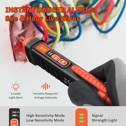 Non Contact Voltage Tester Pen, AC 12/48-1000V Electric Tester Pen