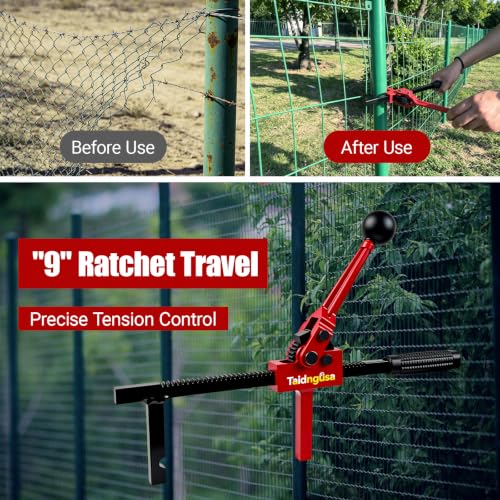 Fence Stretcher Tool - 9" Ratchet, Alloy Steel, One-Person Use