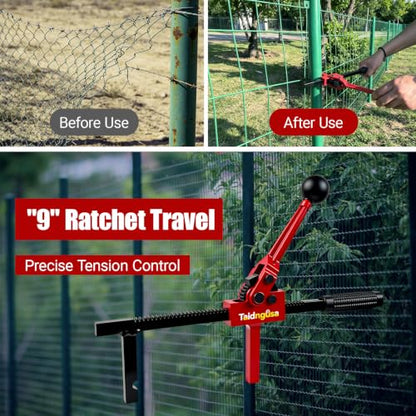 Fence Stretcher Tool - 9" Ratchet, Alloy Steel, One-Person Use