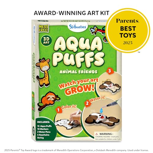 Skillmatics Aqua Puffs Animals, Art & Craft, Paint by Number, Gift for Kids - color: Animals