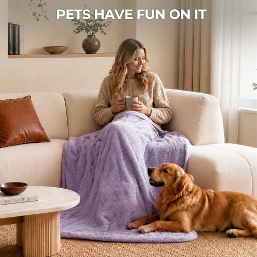 Heated Blanket 50''x60'', Soft Heated Throw Blanket,Purple - color: Purple, size: 5060