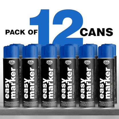 Fox Valley Easy Marker Inverted Spray Paint 16oz Pack of 12, Blue