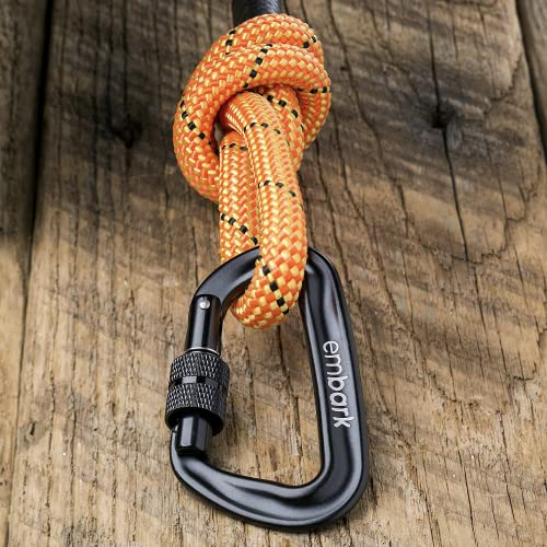 Embark Dog Leash - Heavy Duty Tough Nylon Training Lead for All Dog Breeds | Mountain Climbing Rope with Heavy Duty Locking Carabiner - Strong & Durable Nylon Pet Leash - 6 FT - Orange - color: Orange