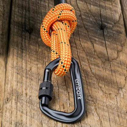 Embark Dog Leash - Heavy Duty Tough Nylon Training Lead for All Dog Breeds | Mountain Climbing Rope with Heavy Duty Locking Carabiner - Strong & Durable Nylon Pet Leash - 6 FT - Orange - color: Orange