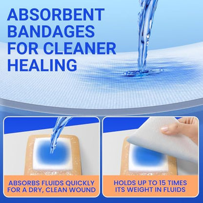 Large Waterproof Bandages 4X4 Silicone Foam Dressing Sensitive Skin, 5 PCS - style: 4"x4"(5PCS)