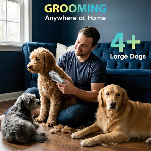 Dog Clippers for Grooming Thick Hair, Quiet Rechargeable Pet Shaver