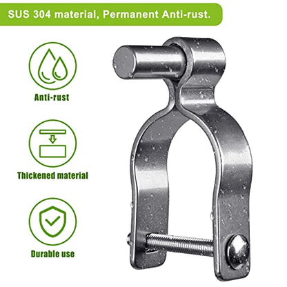Insaga 304 Stainless Steel Chain Link Fence Gate Post Hinge, Heavy Duty Gate Hinges, 1-3/8'' Male Post Gate Hinges fit 1-3/8'' Outer Diameter Post/Pipe, 2pcs - color: Male-1-3/8''-2pcs