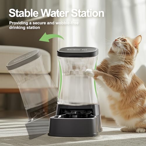 Automatic Dog Water Dispenser, Stainless Steel Bowls Feeder, 100% BPA-Free - color: Dark, size: 1 Gallon