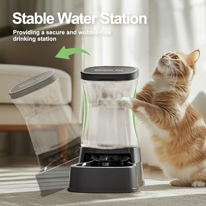 Automatic Dog Water Dispenser, Stainless Steel Bowls Feeder, 100% BPA-Free - color: Dark, size: 1 Gallon