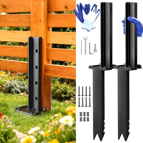 Goovilla Fence Post Repair Kit for Broken/Leaning/Tilted/Degraded Wood,2Pcs