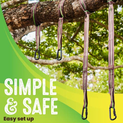 Swurfer Tree Swing Hammock Straps –Hanging Kit for Hammock, Tree Swings, Durable, Weatherproof, Rust Free, Secure Lock Snap Carabiners Included, Weight Limit 2200 lbs Per Strap (5 Feet - 2 Straps) - size: 5 Feet (2 Strap)