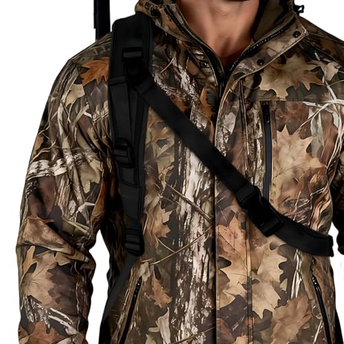 Stalker Sling for Rifle, Shotgun & Crossbow, Tactical Hands-Free with Removable Swivels, Quick Release & Crossbody Stabilizing Cord, Universal Neoprene Padded Outdoor Hunting Strap - color: Black
