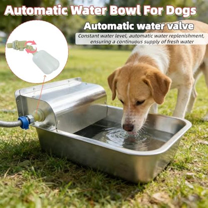 Stainless Steel Automatic Dog Water Dispenser,Adjustable Float Valve - size: Large - Adjustable Water Level
