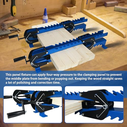 2-Pack 19" Panel Clamps for Woodworking fits 2" to 17" Wide Woodworking | 4-Way Pressure Steel Parallel Clamp For Board Cabinet,Tabletops, Woodwork,with Clamp Rails And Fixable Feet，Keeps Boards Flat