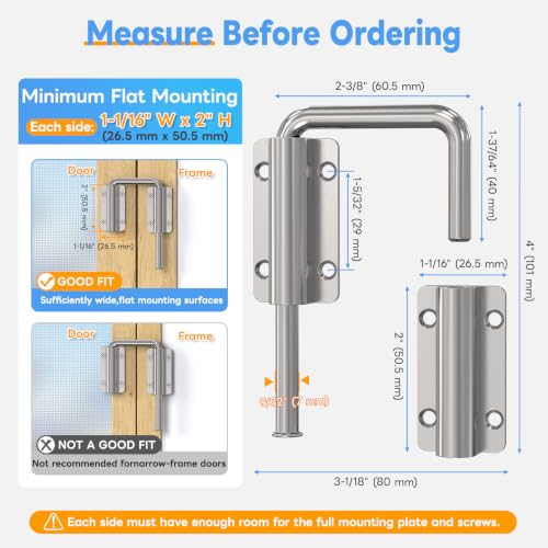 Sliding Door Loop Lock Latch, 2-3/8 Inch Door Latch Silver 1PC - color: Silver-1 Pc