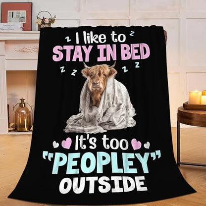 Highland Cow Blanket, Soft Plush Fleece Animal Throw Blanket - Cozy Warm Stuff Blankets Bedding Funny Cow Gifts for Women Girls Kids Adults 50"X60" - color: Highland Cow, size: 60"x50"