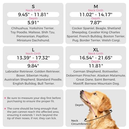 Adjustable Dog Cone Collar for Recovery - color: Rose Red, size: Small