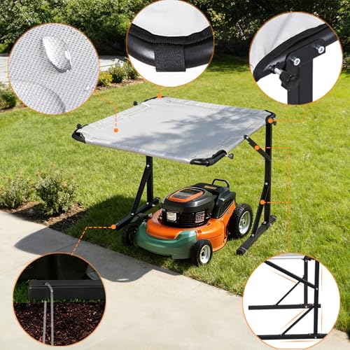 Universal Robot Mower Garage, Waterproof Outdoor Shelter with 2-Side Openable Design, All-Weather Protection for Husqvarna, Worx, Landroid, ECOVACS Goat, Luba and More
