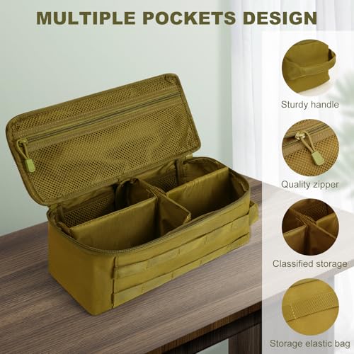 Travel Medicine Bag,Medication Pill Bottle Organizer Empty Case - color: Brown