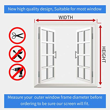 NeatiEase Adjustable DIY Magnetic Window Screen Max 55InchH x 36InchW Fits Any Size Smaller with White Frame Fiberglass Mesh - size: 55"x36"
