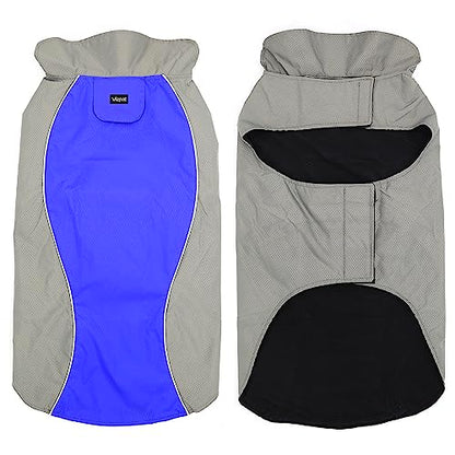 Vizpet Dog Raincoat Waterproof Coats,Dog Jacket High Visibility Warm Vest Dog Clothes for Small Medium Large Dogs (Blue-XL) - size: Blue-XL