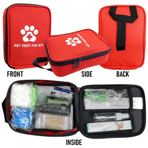 Dog First Aid Kit, Pet Travel Essentials, Emergency Supplies for Cats, Dogs