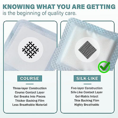 EVERLIT Super Absorbent Dressing for Wound Care | Nonstick Soft Surgical Gauze Pad for Heavily Exuding Wounds | Large Sterile Non-Adhesive Bandage for Fast Healing Wound Care | Pack of 10 (4" x 8") - size: 4" x 8"