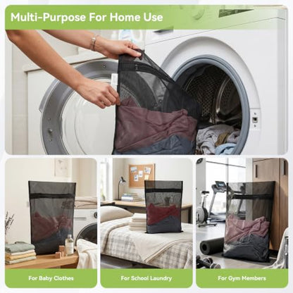 OTraki Black Delicate Laundry Bag with 4 CM Elastic Band 2 Pack 12×16 Inch - size: 12×16 Inch