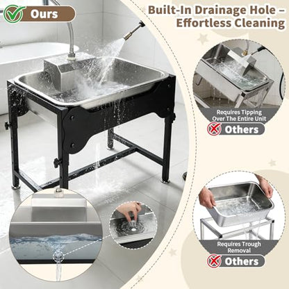 YUEPET Dog Water Bowl Dispenser, Automatic 3 Gallon Elevated Dog Bowl
