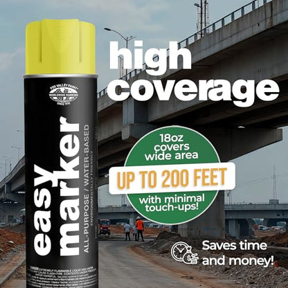 Fox Valley Easy Marker Inverted Paint 16oz Pack of 12, Yellow Fluorescent
