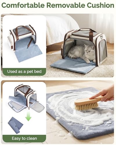 Homespon 34.5L Soft-Sided Cat Dog Carrier, Airline Approved Pet Bag - color: Brown