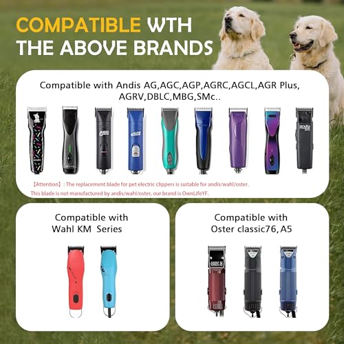 Size 10 Dog Grooming Clipper Blade Compatible with Andis /Wahl KM/Oster A5 - size: S10-2pcs