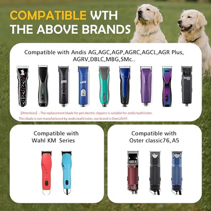 Size 10 Dog Grooming Clipper Blade Compatible with Andis /Wahl KM/Oster A5 - size: S10-2pcs