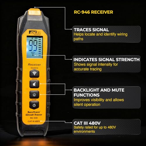 Ideal Electrical SureTrace Digital Circuit Tracer, 61-946, 0-480V