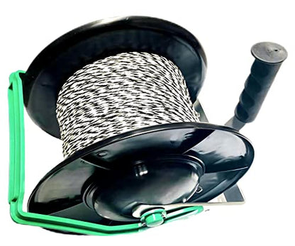 PK2 Electric Fence Polywire 6 Conductors 1312 Feet Pre-Spooled on 3:1 Standard Geared Reel - size: 1312 ft x 6 wires x 2 standard reel