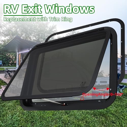 RV Exit Windows,36"W x 22"H RV Emergency Exit Windows for Cargo Trailer - size: 36"W x 22"H