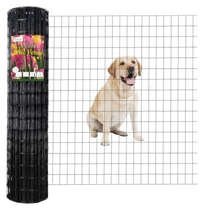Black PVC Coated Welded Wire Fence 48" x 100' Roll, 2"x3" Mesh, 16 Gauge - color: Black, size: 2''x3'' 16GA 48''x100'