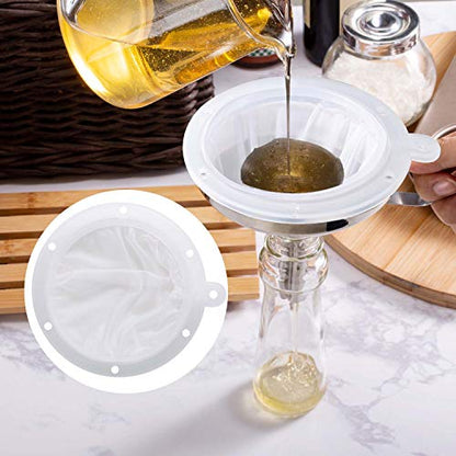 Toncoo 5.5-Inch Premium Food Filter Strainer, 200 Mesh Food Grade Filter Mesh, Tritan BPA Free Strainer Compatible with 5 Inch Kitchen Funnels, Ideal for Filtering Coffee, Juice, Oils, Wine, Soy Milk