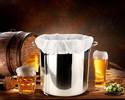 Brew Bags Reusable 3 Pack, Extra Large 26"x22" Fine Mesh Strainer Bag for Home Brewing Hops Grains Wine Beer Making Drawstring Straining Brew in a Bag - size: 1
