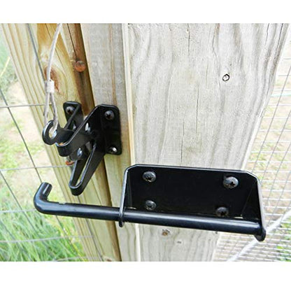 JIAHOO Heavy Duty Gate Latch for Wooden Fence with Cable Pull Opener