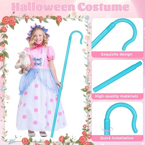 Servllcell Shepherd Staff Prop,Plastic Shepherd Hook Staff Stick Cane Costume Accessory,Halloween Staff Cosplay - color: Blue